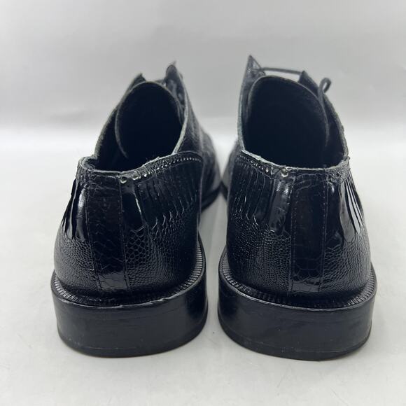 David Eden Hand Made Derby Dress Shoes Men Size 10 Black Leather Square Toe main image 4